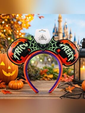 Disney Parks Collectable Trick or Treat Glow Ears 2024 Mickey Halloween Headband